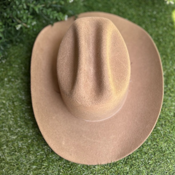 MMModern Monarchie Camel Cody $650Honeycomb texan felt hat with trimSize M/L